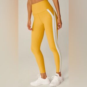 Beyond Yoga Spacedye Legging Size Medium Top Line Sunflower Heather Yellow White